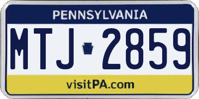 PA license plate MTJ2859