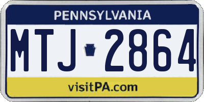 PA license plate MTJ2864