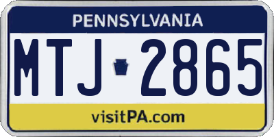 PA license plate MTJ2865
