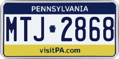 PA license plate MTJ2868