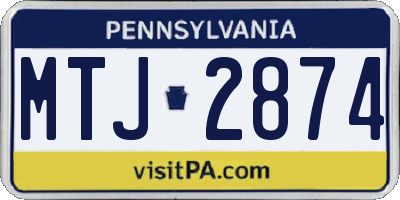 PA license plate MTJ2874