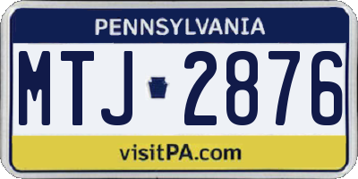 PA license plate MTJ2876