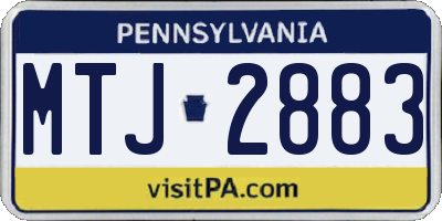 PA license plate MTJ2883