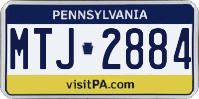 PA license plate MTJ2884
