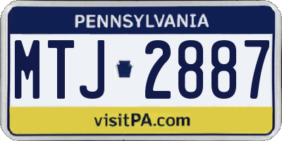 PA license plate MTJ2887