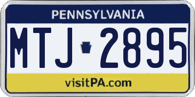 PA license plate MTJ2895