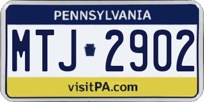 PA license plate MTJ2902