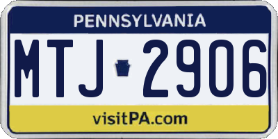 PA license plate MTJ2906