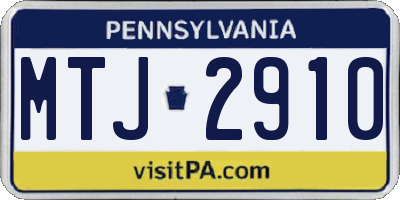 PA license plate MTJ2910