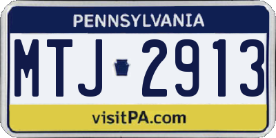 PA license plate MTJ2913