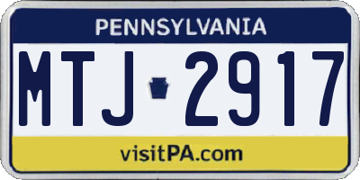 PA license plate MTJ2917