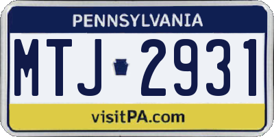 PA license plate MTJ2931