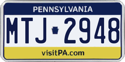 PA license plate MTJ2948