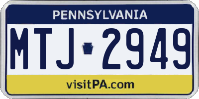 PA license plate MTJ2949