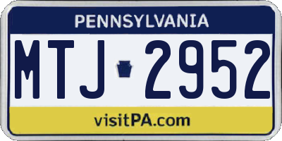 PA license plate MTJ2952