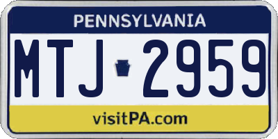 PA license plate MTJ2959