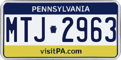 PA license plate MTJ2963