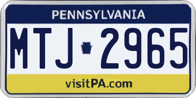 PA license plate MTJ2965