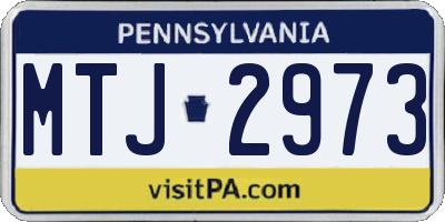 PA license plate MTJ2973
