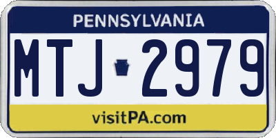 PA license plate MTJ2979