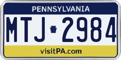 PA license plate MTJ2984