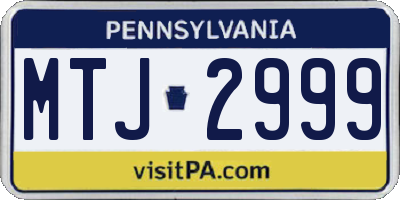 PA license plate MTJ2999