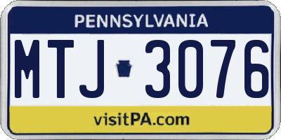 PA license plate MTJ3076