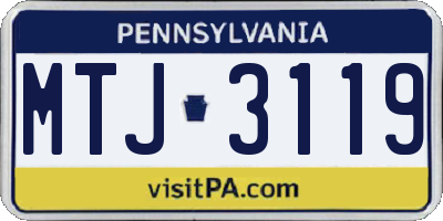 PA license plate MTJ3119