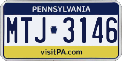 PA license plate MTJ3146