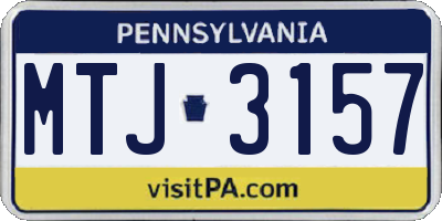 PA license plate MTJ3157