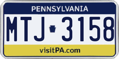 PA license plate MTJ3158