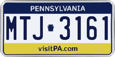PA license plate MTJ3161