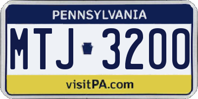 PA license plate MTJ3200