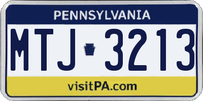PA license plate MTJ3213