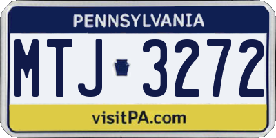 PA license plate MTJ3272