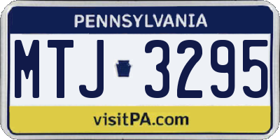 PA license plate MTJ3295