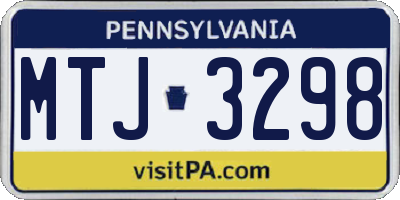 PA license plate MTJ3298