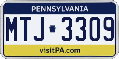 PA license plate MTJ3309