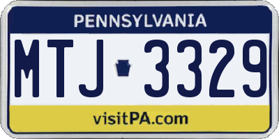 PA license plate MTJ3329