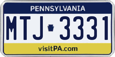 PA license plate MTJ3331