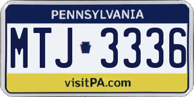 PA license plate MTJ3336