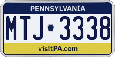 PA license plate MTJ3338