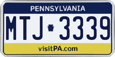 PA license plate MTJ3339