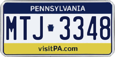 PA license plate MTJ3348