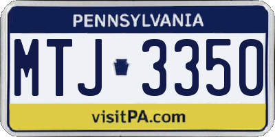 PA license plate MTJ3350