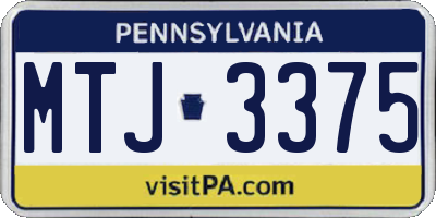 PA license plate MTJ3375