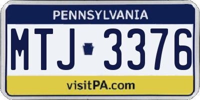 PA license plate MTJ3376