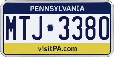 PA license plate MTJ3380