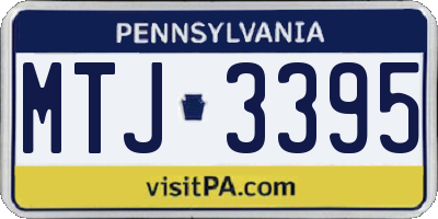 PA license plate MTJ3395