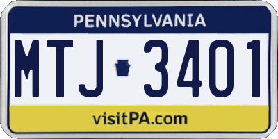 PA license plate MTJ3401